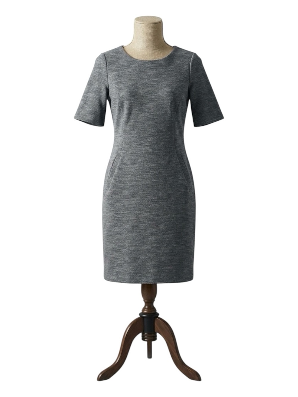Lands' End Heather Gray Midi Sheath Dress, Sizw 14T